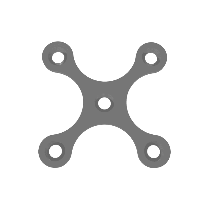 Placa en X, 5 orificios 1.5 mm — referencia T009.05